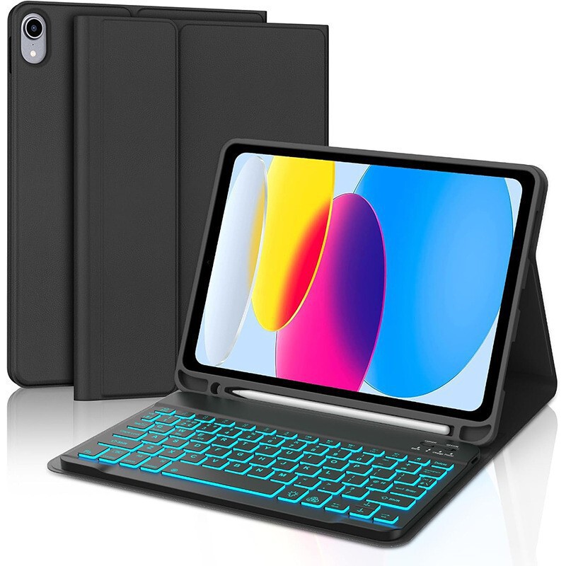 iPad Air11M2/M3 Wireless Bluetooth Keyboard Protective Case 10Th Generation New Tablet Protective Case with Pen Slot