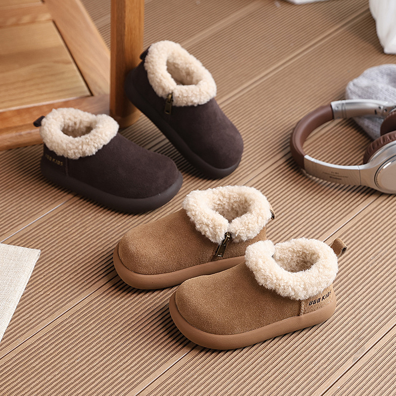 Girls' Snow Boots Children's Large Cotton Shoes 2025 New Winter Warm Plush Thickened Cotton Boots Boys' Trendy Shoes