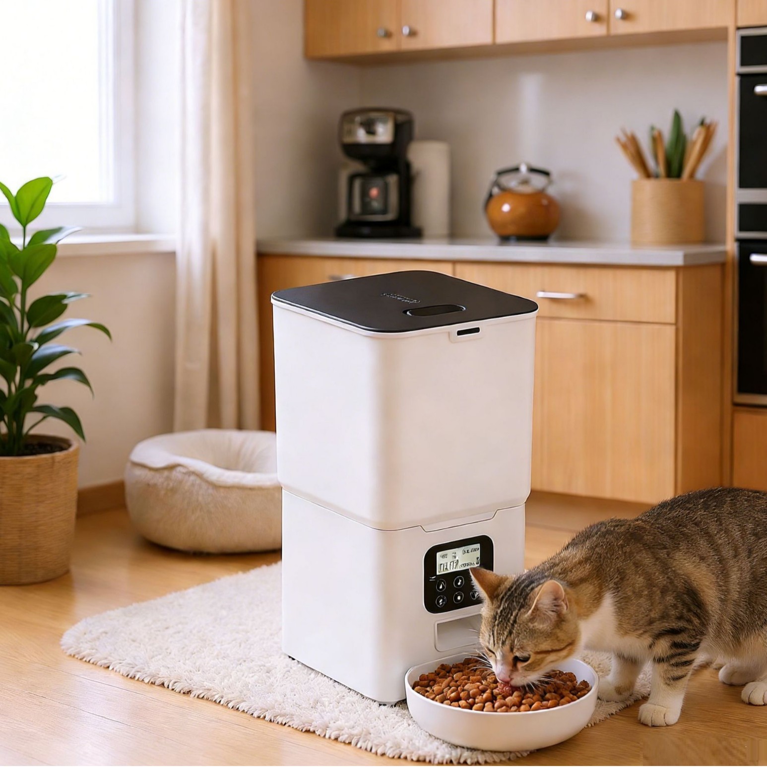 亚马逊6L宠物狗粮宠物猫喂食器WIFI控制猫狗定时定量防潮WiFi猫咪