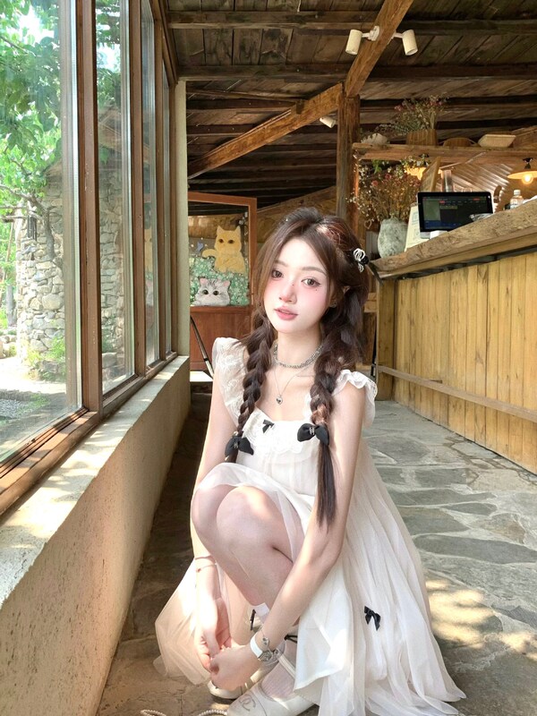 Fairy Tulle Princess Doll Dress Petite Dress French Sweet Bow Flying Sleeves Design New Style Fairy Tulle Princess Doll Dress Petite Dress French Sweet Bow Flying Sleeves Design New Style