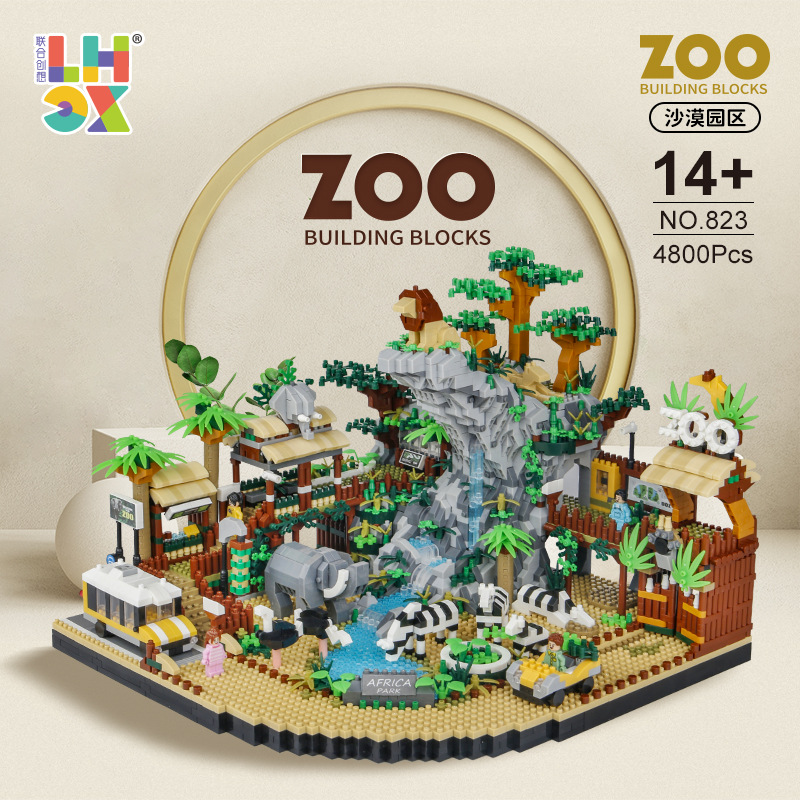 Co-Creative 823 Zoo-Desert Park Modelo de construcción de diamantes de micro partículas ensambladas ladrillos de construcción regalo de juguetes image 3