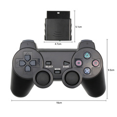 工場卸売り2.4g無線ps 2ゲームハンドル透明雪花ボタンダブル振動ハンドルp 2ゲームハンドル