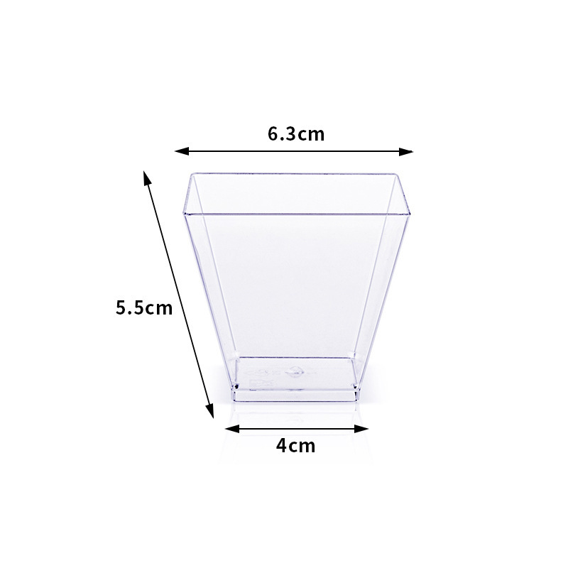 Psプラスチック透明5oz150ml角型デザートカップ蓋とスプーンムースカップ布丁カップクロスボーダーアマゾン|undefined
