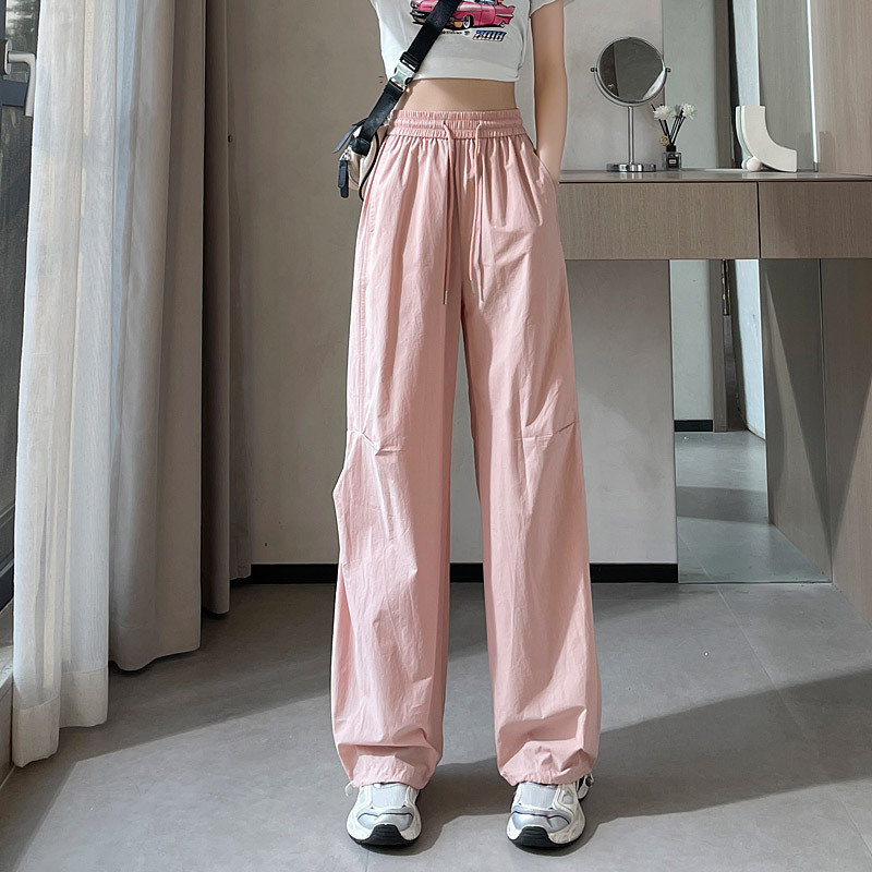 Quick-Dry Ice Silk Work Pants for Women, Summer Thin Style 2026, Loose Fit, Slimming, Convertible Jogger Casual Long Pants 3657