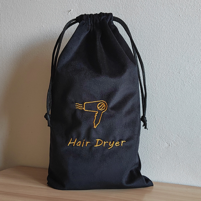 Bolsa de terciopelo bolsa de secador de pelo de hotel bolsa de terciopelo en stock bolsa de cordón bolsa de joyería bolsa de secador de pelo bolsa de almacenamiento bolsa de lino