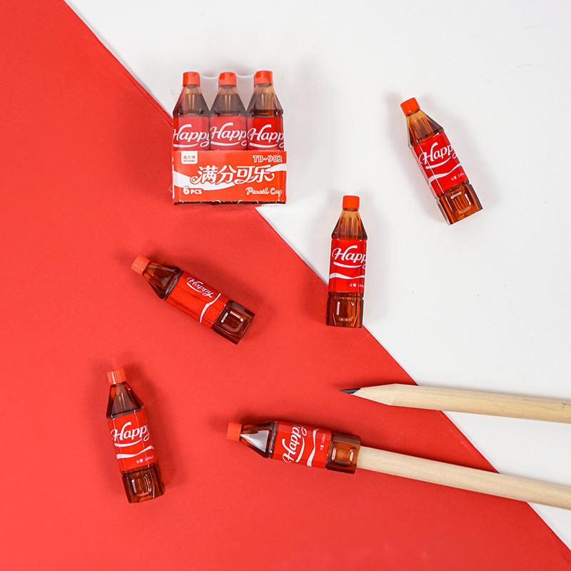 Coke bottle transparent pen cap pencil case pencil protector cute pencil case for elementary school students beverage children's pencil cap Coke bottle transparent pen cap pencil case pencil protector cute pencil case for elementary school students beverage children's pencil cap