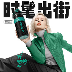 王一博同項公式トンバレルbottledjoy高颜値保温カップファッションスポーツ車載水筒