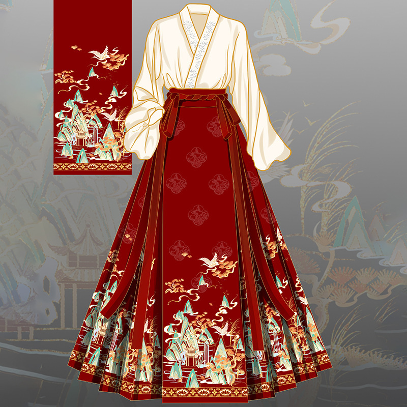 Female Emperor 2025 New Style Hanfu Women's Mamian Skirt Complete Set, Noble and Elegant Chinese Style Ancient Costume