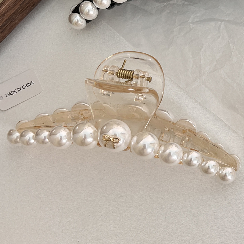 Fashion Bow Knot Imitation Pearl Handmade Hair Claws 1 Piece display picture 5