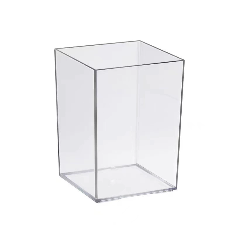 Acrylic Pen Holder Organizer, Square Clear Desk Storage Box, Multi-Compartment 3–5 Grid