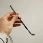 天然复古牛角竹鞭紫竹