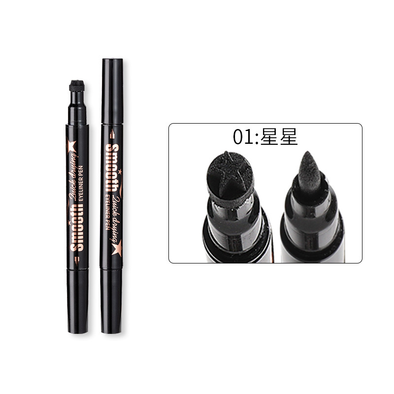 Shedoes transfronteriza caliente estrella de doble cabeza Plum Blossom Love Seal delineador de ojos impermeable suave de larga duración sin manchas