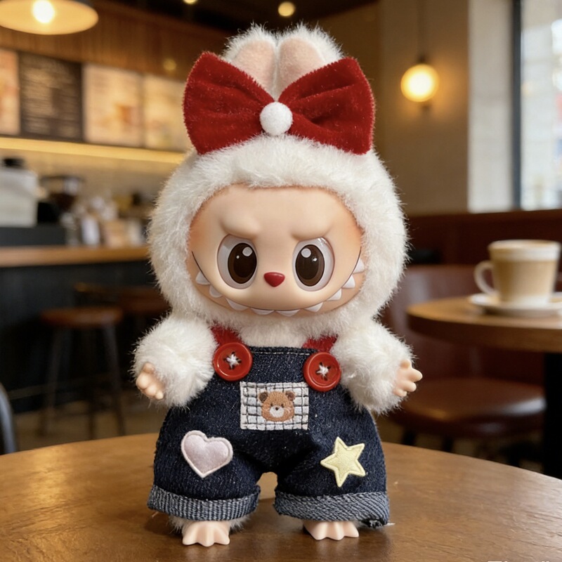 17cm Labubu Doll Clothes Set with Suspenders, Cute Doll Outfit, Birthday Gift 17cm Labubu Doll Clothes Set with Suspenders, Cute Doll Outfit, Birthday Gift