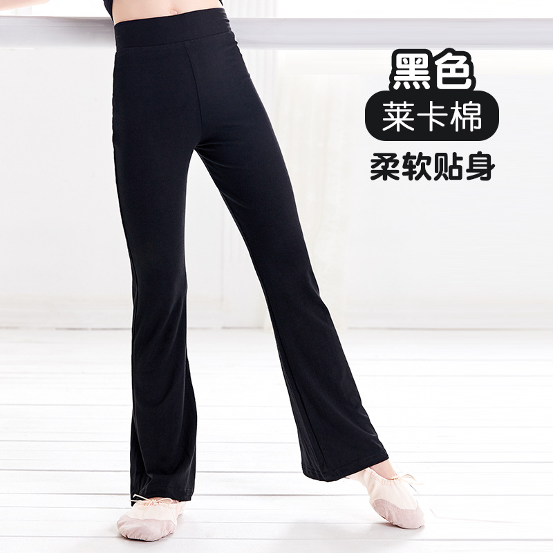 Pantalones para niñas, verano nuevo estilo, estilo occidental, pantalones negros casuales para niños, pantalones microacampanados modales para niños medianos y grandes image 9