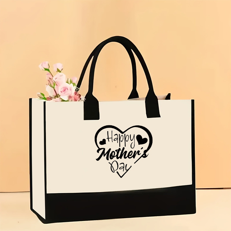 Bolso de hombro de lona de venta caliente transfronterizo Bolso Tote impreso de gran capacidad Bolso de compra portátil ligero de moda para mujer