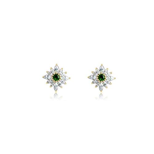 S925 sterling silver gold plated earrings for women retro simple and exquisite temperament commuter girl earrings earrings
