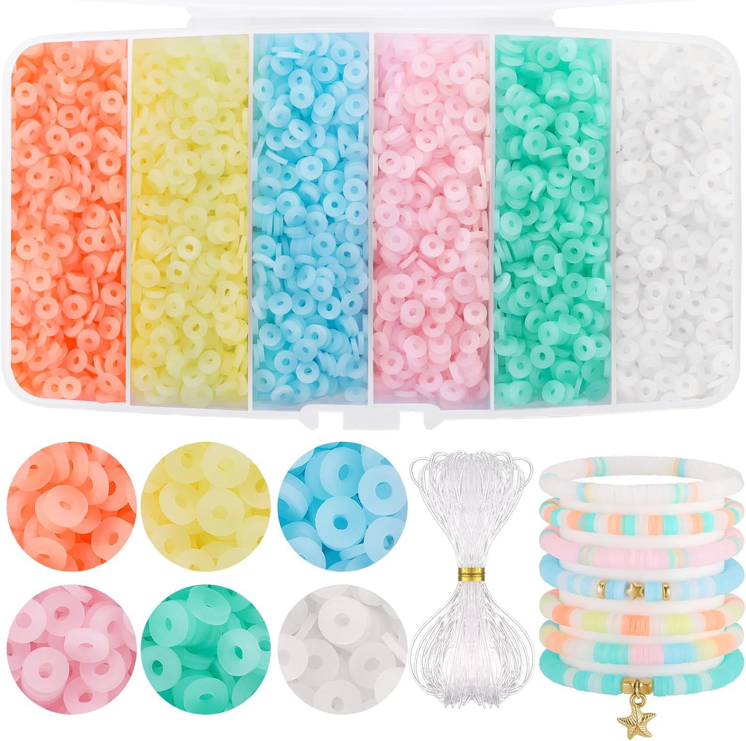 270g Weight Beads, Rope Jewelry Making Type DIY Jewelry Accessories Classification 1 Set Quantity Glass, soft clay Material Letter, Solid Color Pattern Spray Paint Design Casual, Simple Style Style 1 Set Glass Soft Clay Letter Solid Color DIY Jewelry Accessories Beads Rope 20