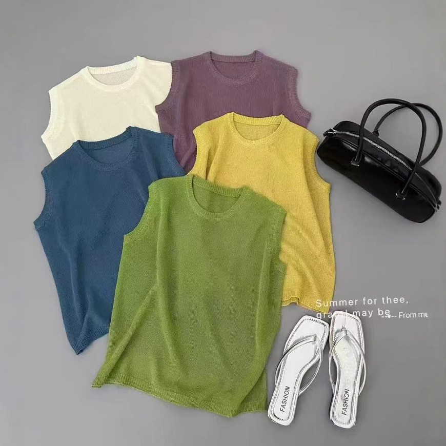2025 New Spring and Summer High-Quality Vest T-Shirt Short-Sleeved Women's Comfortable Casual Boutique Knitwear Women's Tops