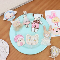 韓国のかわいいレースウサギピンククマブローチアクセサリー甘い子供のヘアピン diy アクセサリー衣類アクセサリー