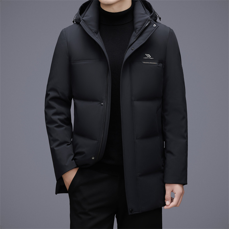牛奶丝面料羽绒服男式外套秋冬新款中长加厚白鸭绒户外保暖羽绒服|undefined