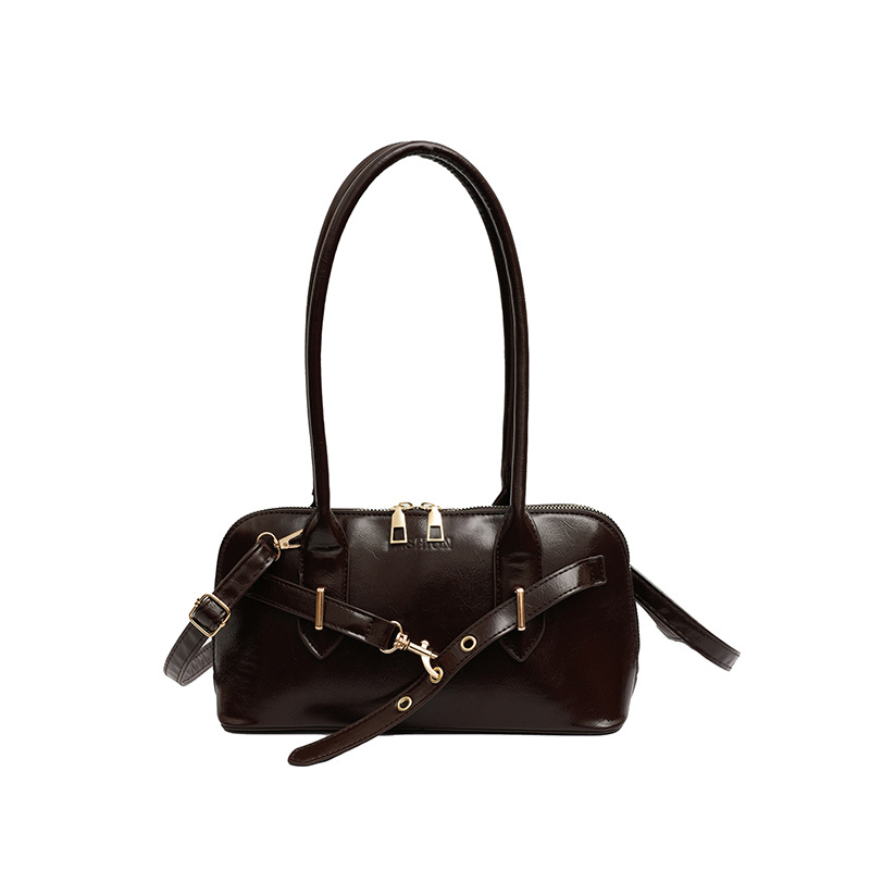 Bolso retro, bolso de cercanías para mujer, otoño 2024, nueva moda, bolso de axila de nicho coreano, bolso de bolos de gran capacidad