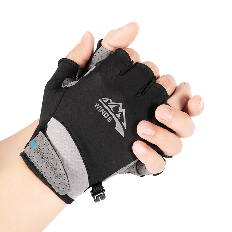 Cyclisme Sports pour hommes et femmes Demi-doigt mince Dign respirant antidérapant résistant à l'usure glace soie crème solaire extérieur_voghion.com
