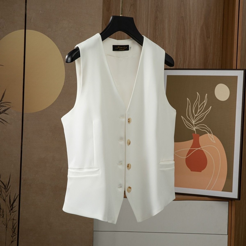 Unisex Suit Spring and Autumn Vest Jacket Women's Vest Waistcoat Women's Vest Top Commuter Slimming Spring New Style