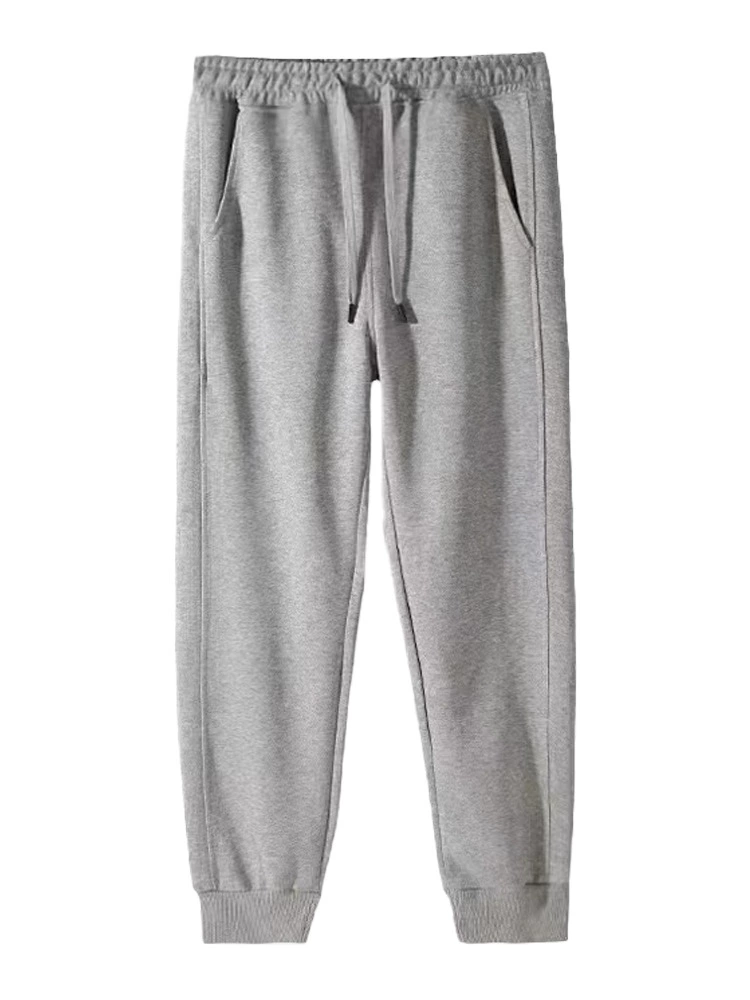 Autumn solid trousers, 320 gram, elastic waist, drawstring