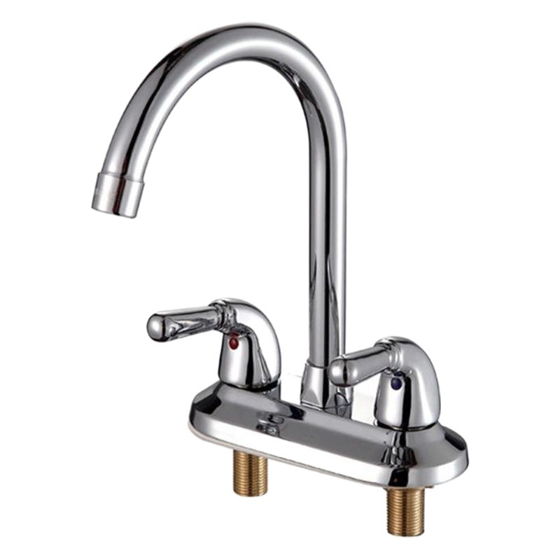 Cuenca doble mango doble agujero doble control grifo caliente y fría lavabo giratorio lavabo bajo encimera lavabo grifo