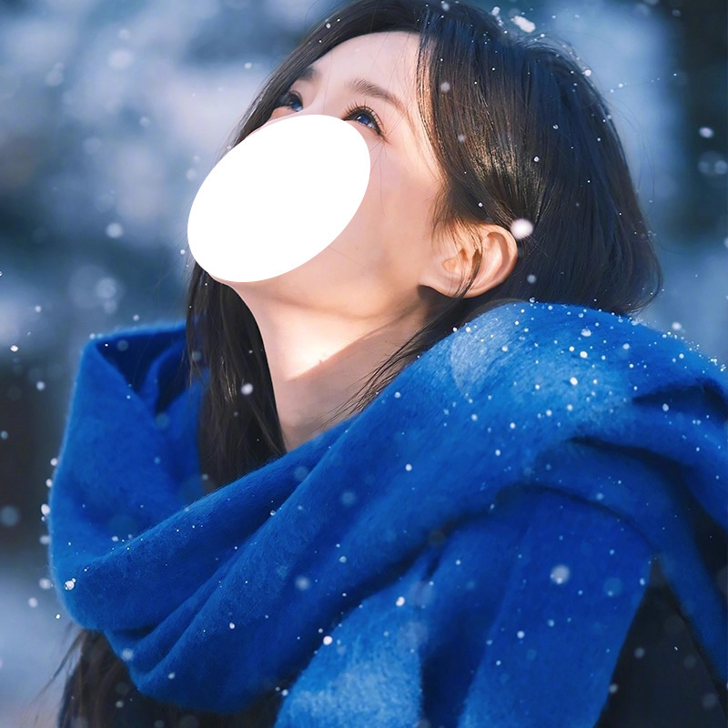 一桐同款克莱因蓝围巾女款冬季2025新款秋冬氛围感蓝色羊绒围脖|undefined