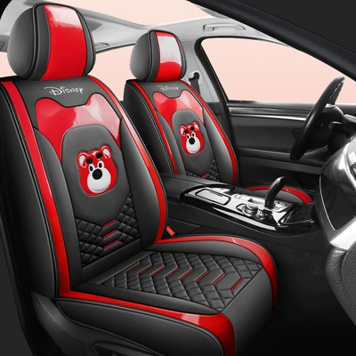 Universal seat cover, full-leather car seat cushion four - strawberry-bear-standard-edition-universal-for-five-seats