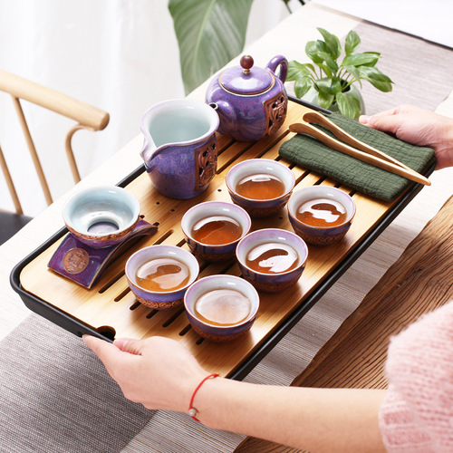 Ceramic Japanese Kung Fu Tea Set Home Tea Tray Mini Size Large and Small Bamboo Tea Sea Tray Melamine Simple Dry Brew Tea Table