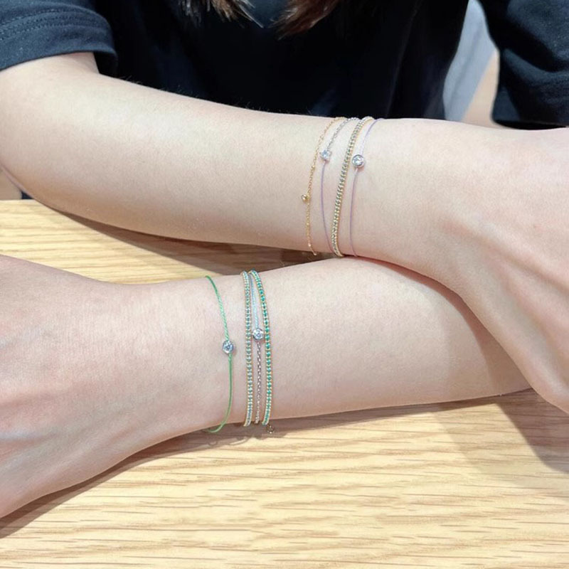 Xiaohongshu の人気の DIY 極細シングルダイヤモンドバブルブレスレット女性用ハイエンド絶妙な織りブレスレットドロップシッピング|undefined