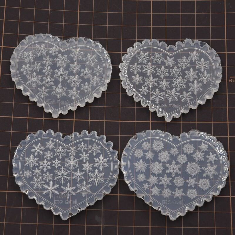 7 月の新しい 3D 立体レリーフクリスマスネイルアートスノーフレークシリコンモールドローズリボン彫刻モールド|undefined
