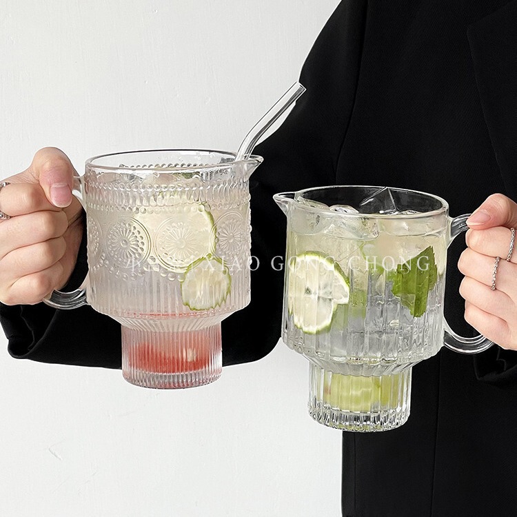 Cross-border special large-capacity fruit tea cup stacker glass with summer milk tea cup coffee cup juice cup