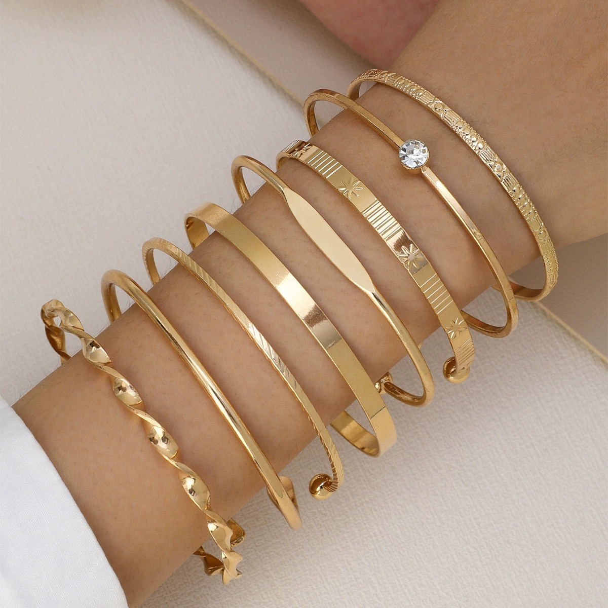 (Граница торговли), металлический набор, творческая геометрическая bracelet, 8 штук, европейский стиль