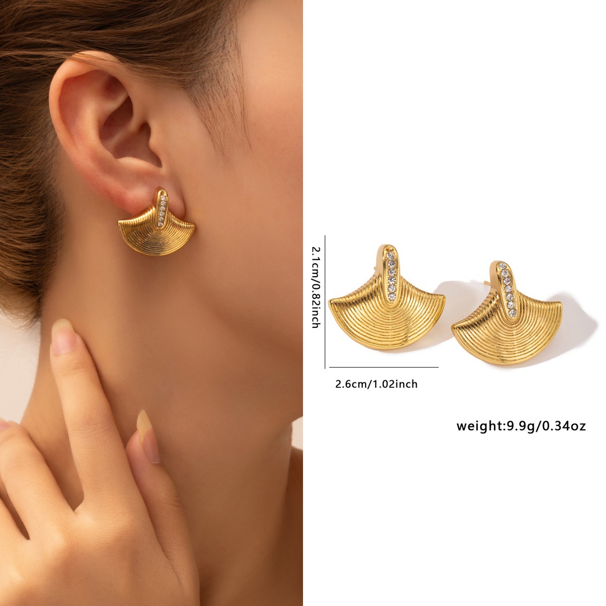 Pendientes de acero de titanio transfronterizos para mujer, lujo ligero, sentido de alta gama, temperamento retro de nicho, pendientes que no se desvanece, pendientes de todo fósforo al por mayor