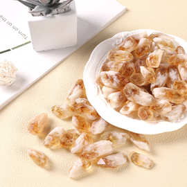 天然巴西黄水晶芽原石香薰扩香石水晶原石碎石水晶工艺品消磁石