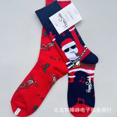 Happysocks新款聖誕襪襪子棉襪紅襪街頭百搭秋冬高顏值款中筒潮襪