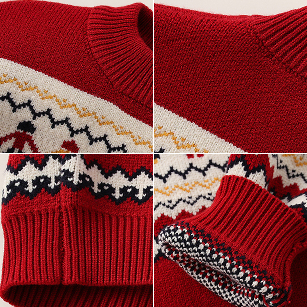 Suéter para niñas de otoño e invierno, jacquard grueso, tops para niños de todo fósforo, suéter de base para niñas de estilo occidental, cabello de una pieza