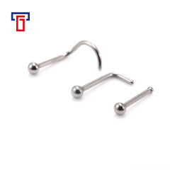 熱款G23鈦圓球5字7字S杆L杆鼻彎鼻釘廠家直供鈦合金穿刺飾品