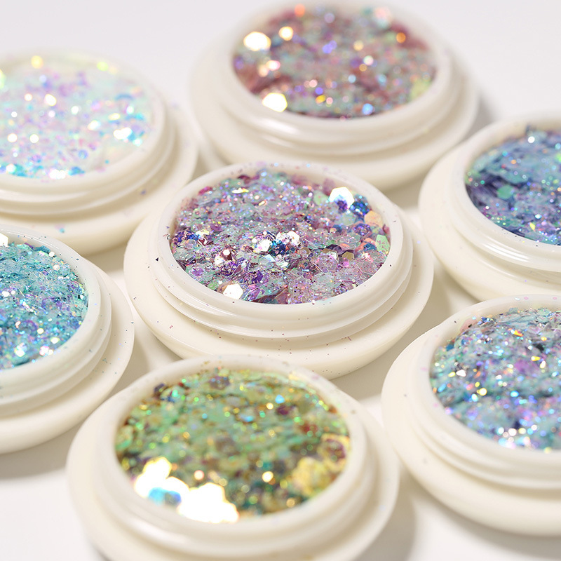 Nail Art Cyber Red Hot Sequins Blue Mermaid Ji South Korea Flash Mixed Fairy Pupil Sequins Nail Large Patch