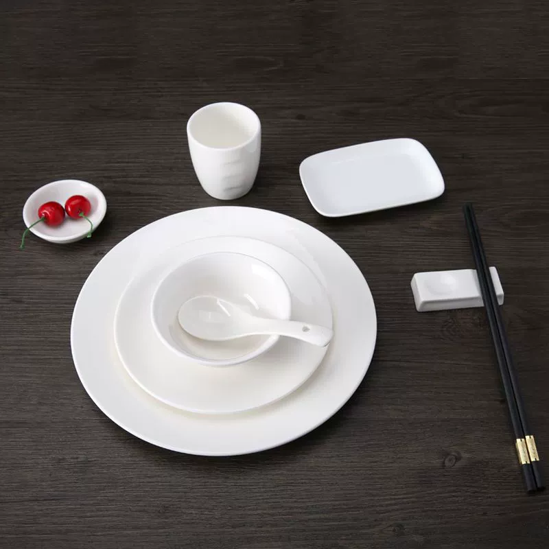 Ceramic tableware for hotel, set, 4 piece set