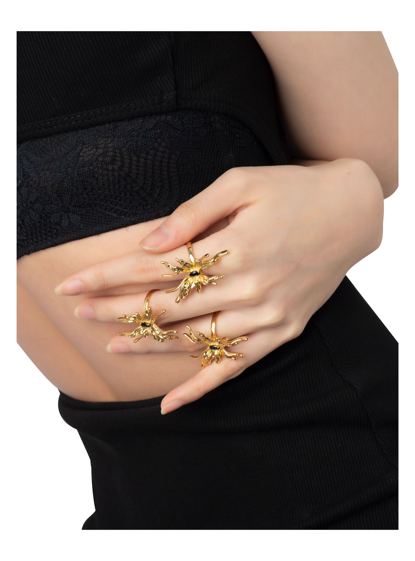 Fashion Butterfly Copper Plating Zircon Open Ring 1 Piece