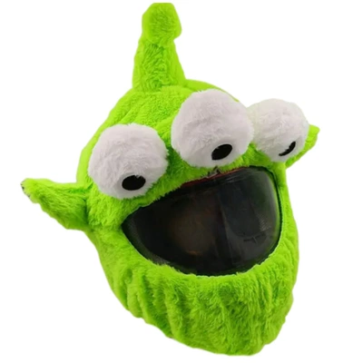 Motosiklet dəbilqələri: Funny Animal Helmet Set Plush - one-size-fits-all-can-be-labeled-crossed-jit-three-eyes