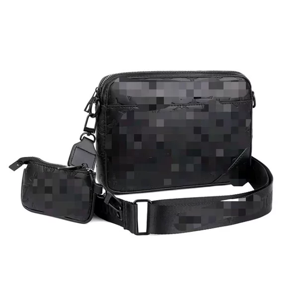2318 # Men's Embossed Single-Shoulder Crossbody Bag Two-Piece Set Messenger Bag