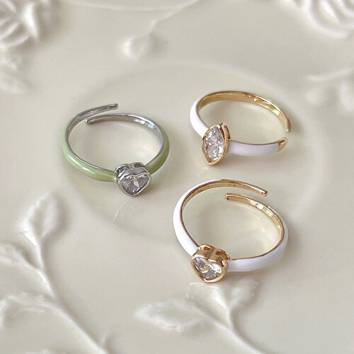 Flower ring for women Korean style fashion fresh love water drop open ring stackable elegant index finger ring trendy