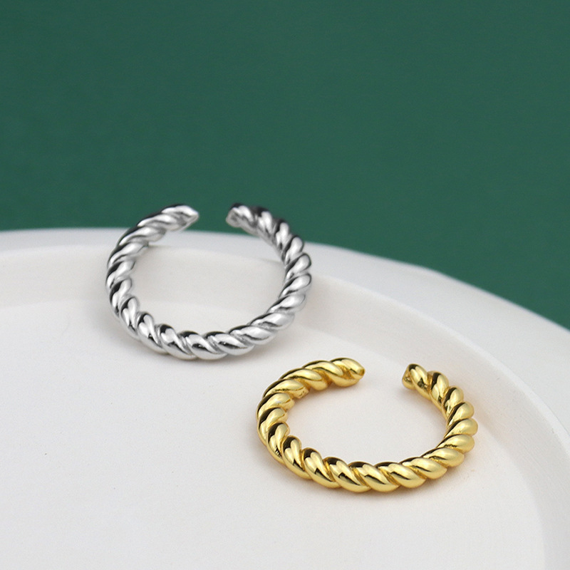 Korean Style Simple Twist Simple Bracelet Ring Female Ins Cold Style Fashion AllMatch Index Finger Ring Open Ornamentpicture17