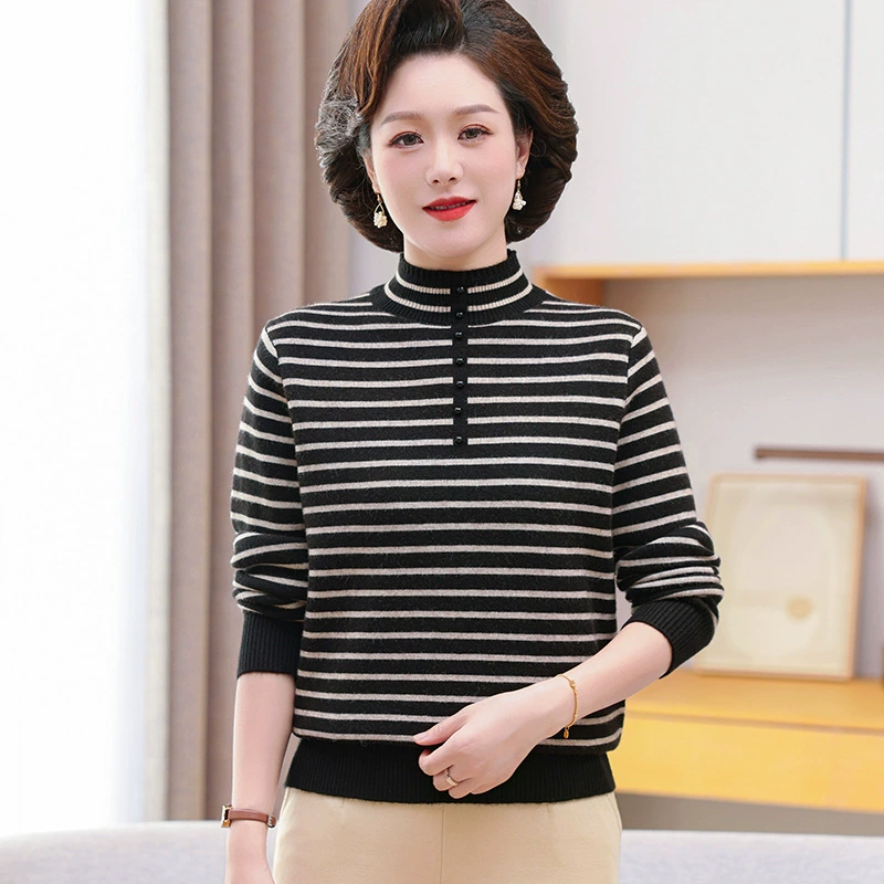 Зимняя новая мама с бархатным толстым свитером полувысокого воротника