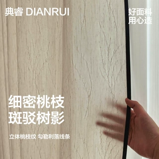 桃枝纱客厅卧室高级感提花纱帘透光不透人法式轻奢中古风阳台窗纱
